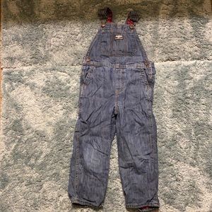 Oshkosh Denim Overalls Plaid Lined- Size 5T
